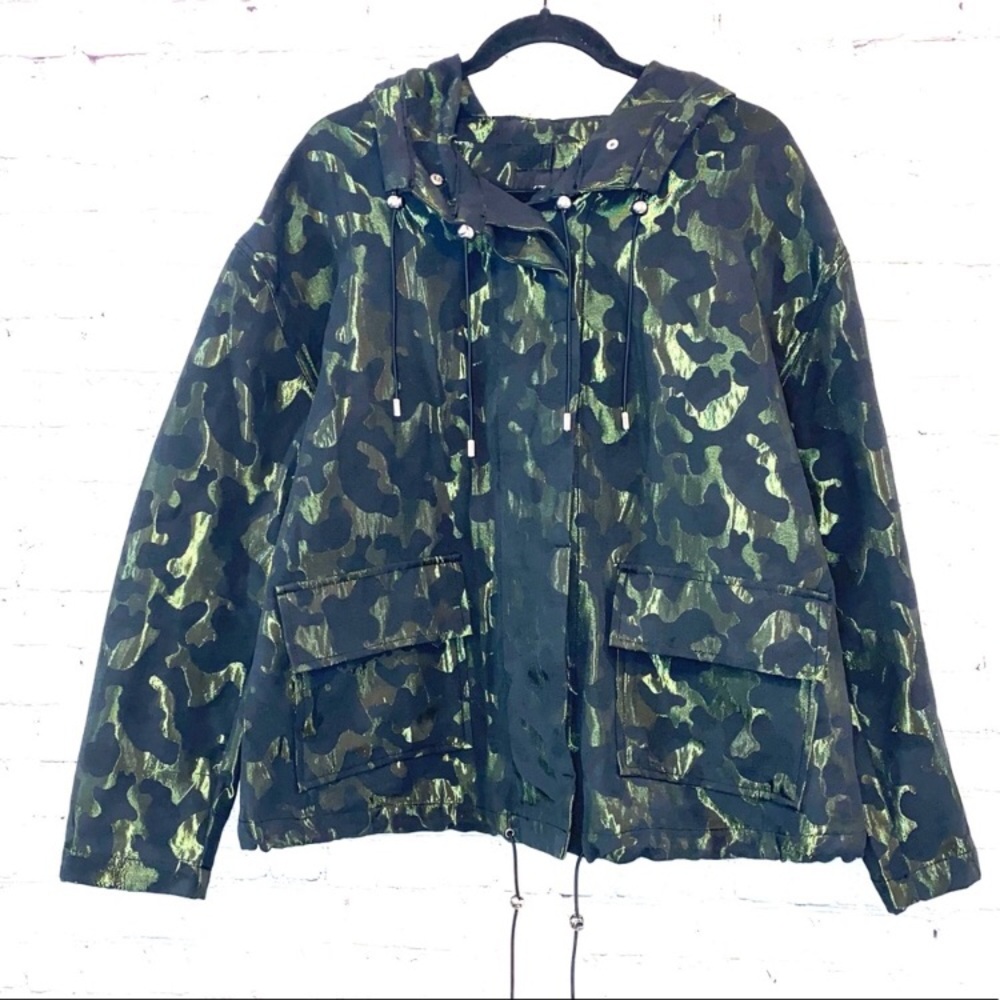 Lane Bryant CAMOUFLAGE COTTON BLEND HOODED LIGHTWEIGHT JACKET size 18/20